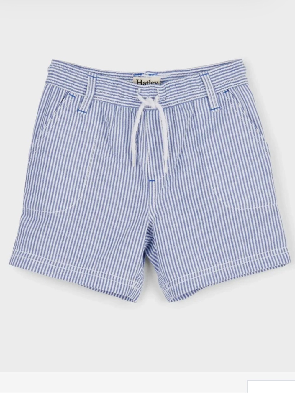 Hatley Boys Blue Striped Woven Seersucker Shorts Size 6